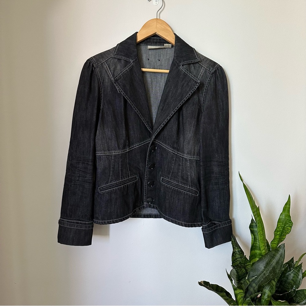 DKNY 00s Denim Cotton Blazer Jacket